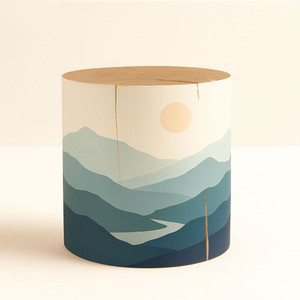 Valle Sereno Hand Painted Log Table
18 dia x 18 H inches