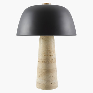 Nara Travertine Table Lamp - FES-001
Contemporary Travertine Table Lamp
11 dia x 16 H inches
Stone, Metal
Black 