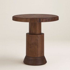 Cádiz Side Table 
22 dia x 24 H inches
Light Walnut Finish