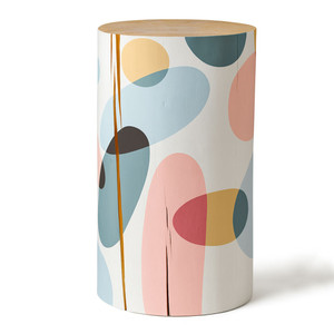 Pebble Pop Hand Painted Log Table
12 dia x 20 H inches