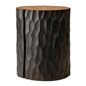 Garibaldi Hand Carved Log Table
12 - 16 dia x 18 H inches
Pale Black
