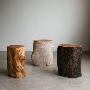 Margo Grande Outdoor Log Tables
12 - 16 dia x 18 H inches
Natura, White Mist and Pale Black