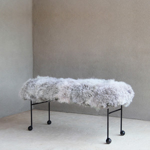 Montana Mongolian Fur Bench
48 x 15 x 18 H inches
Mongolian Hide, Steel
Grey Frost