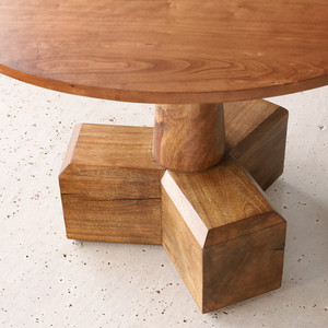 Gustav Café Table
42 dia x 30 H inches
Light Walnut Finish