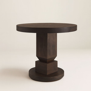 Nico Pedestal Table
30 dia x 29.5 H inches
Spanish Cedar
Pale Black