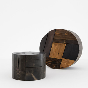 Retazos Solid Wood Cocktail Table
24 dia x 18 H inches, 36 dia x 18 H inches
Black Mix Finish, Brown Mix Finish