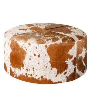 Austin Cowhide Ottoman - AIB-001
Cowhide Ottoman
30 dia x 14 H inches
Hair-On Cowhide