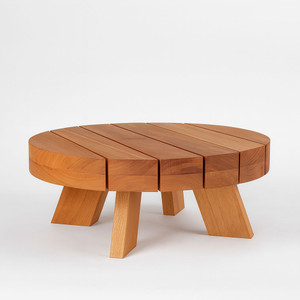 Uli Outdoor Cocktail Table 
40 dia x 18 H inches
Spanish Cedar
Natural